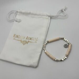 New Kinsley Armelle Cream and Silver Beaded Bracelet